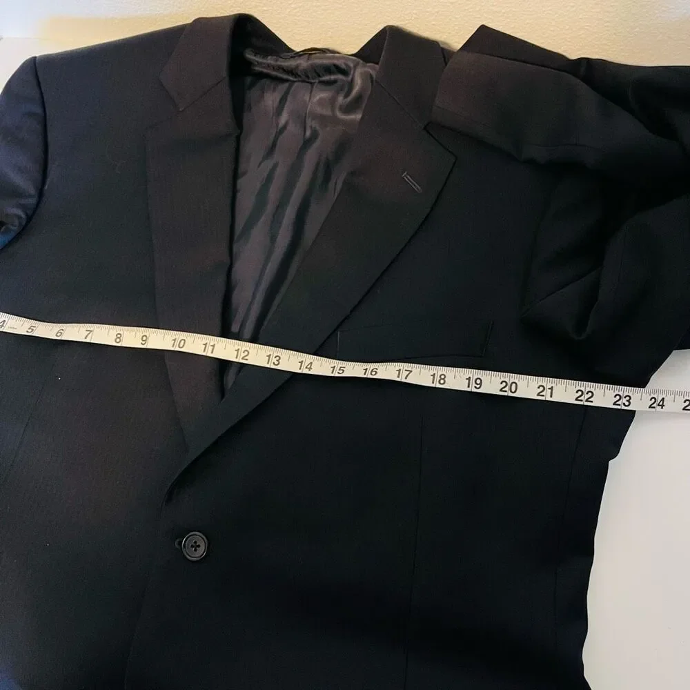 Brooks Brothers Black Wool Sport Coat Size 46R - Picture 10 of 12